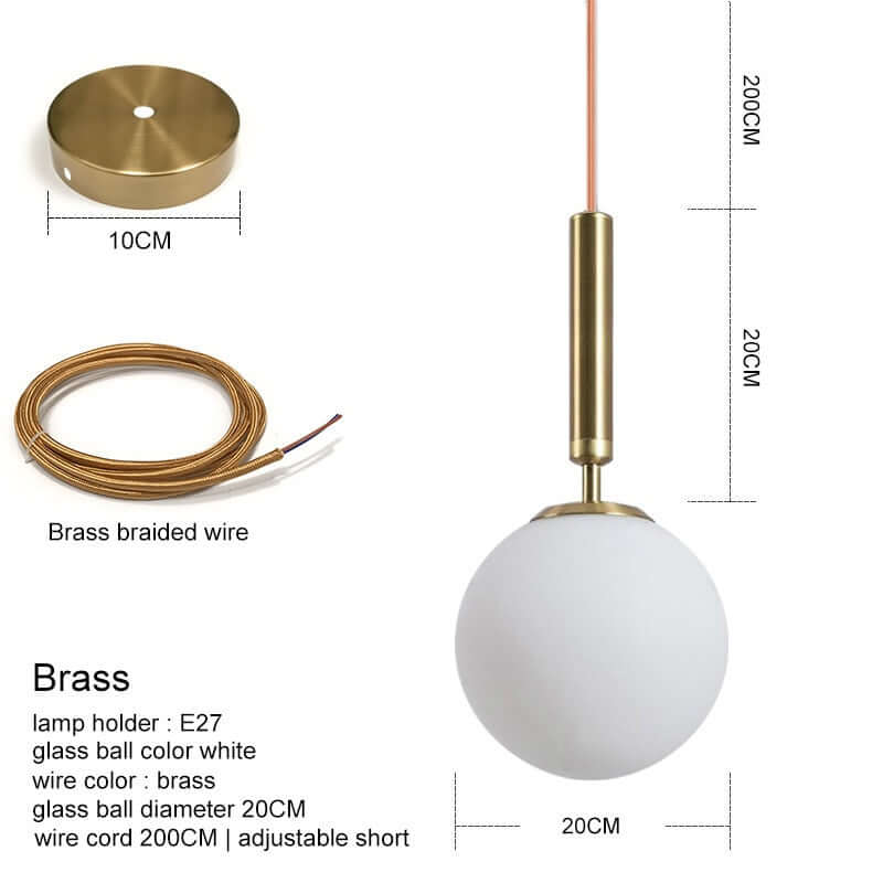 Modern Gold Glass Ball Pendant